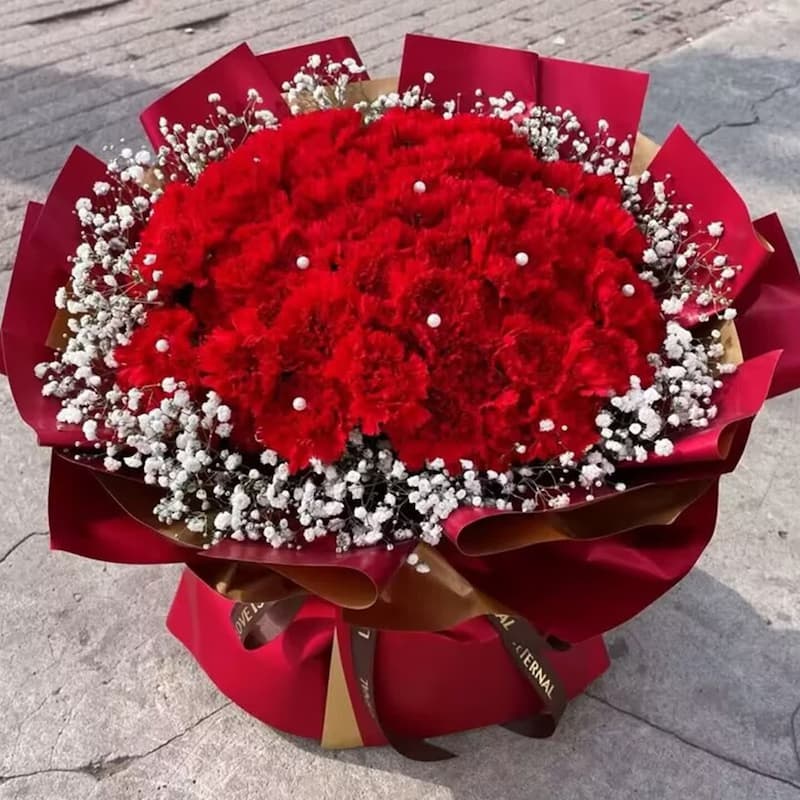 A gift for my mother, 99 red carnations