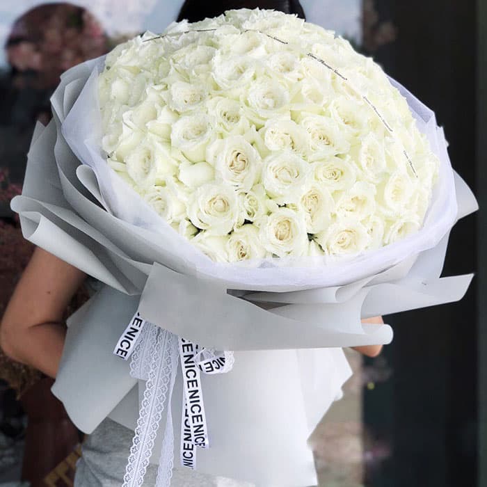 99 White Roses, Love Flowers, Birthday Flowers