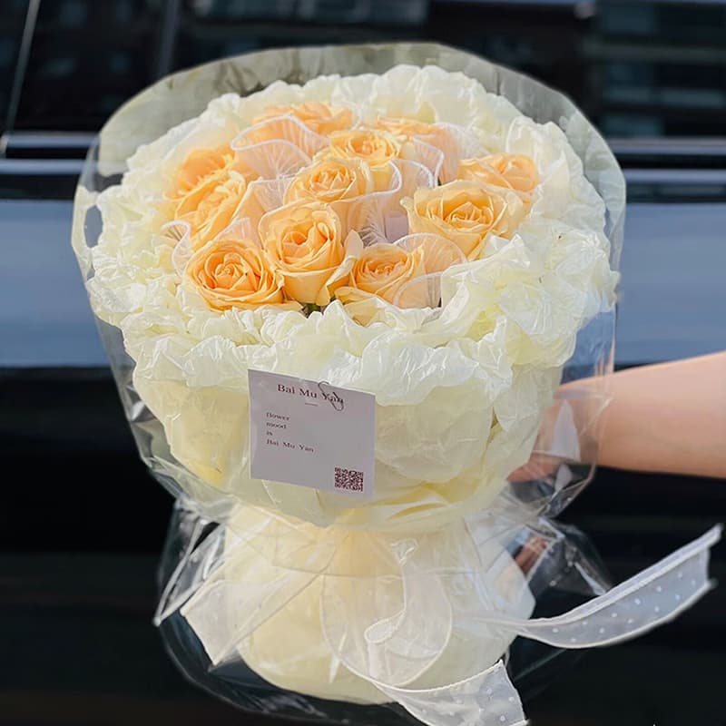 Sweet Love, 11 Champagne Roses - Send roses to China