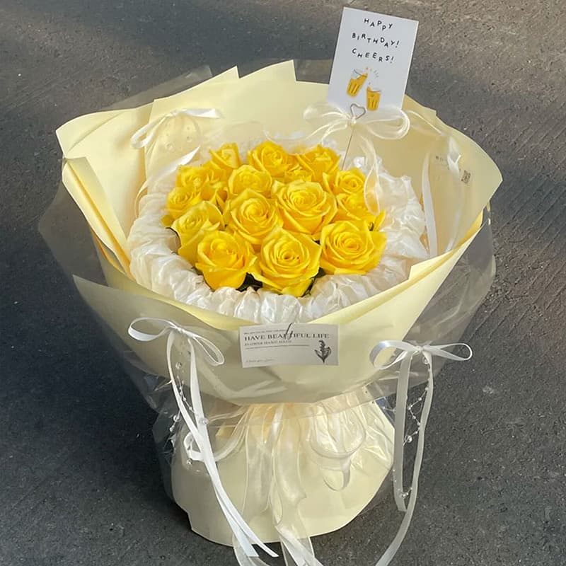 As free as the wind, 11 yellow roses - Birthday flowers delivery to China