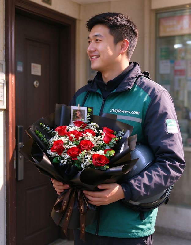 Preparing a flower delivery in China